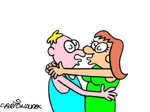 Gif animé bisous fort
